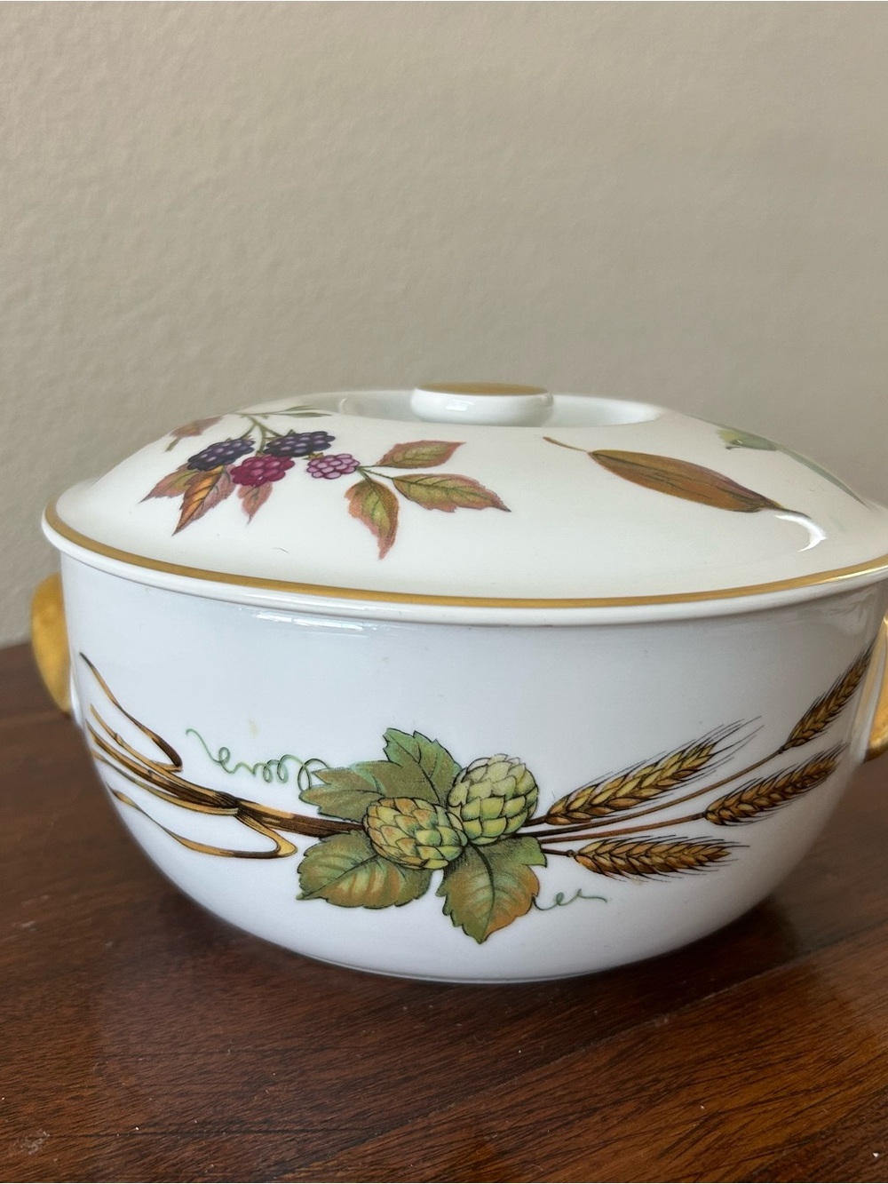 Vintage Royal Worcester Evesham 1 Qt Covered Casserole – Asparagus & Wheat